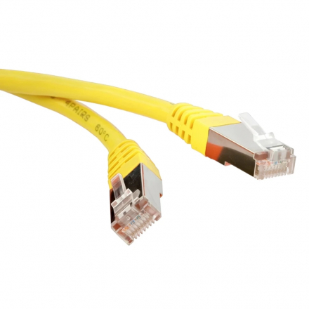 Cabcoil Патч корд медный, категории 5e, типа RJ45-RJ45, экранированный, LSZH, 0.15m, цвет желтый