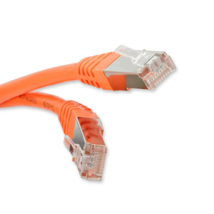 Cabcoil Патч корд медный, категории 5e, типа RJ45-RJ45, экранированный, LSZH, 0.3m, цвет оранжевый