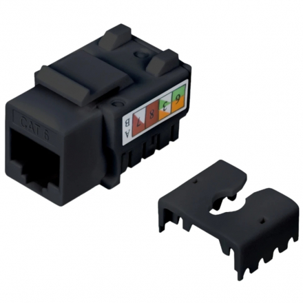 Cabcoil Модуль Keystone (Keystone Jack) RJ-45, категория 6, угол 90 градусов, черный