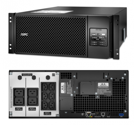 APC SRT6KRMXLI Smart-UPS On-Line Источник бесперебойного питания 6000 Вт /6000 ВА, Входной 230В /Выход 230В, Интерфейс. порт для замык. контакта, RJ-45 10/100 Base-T, RJ-45 Serial, Smart-Slot, USB, 4U (направл. SRTRK2 для монт. в стойку в комплекте)