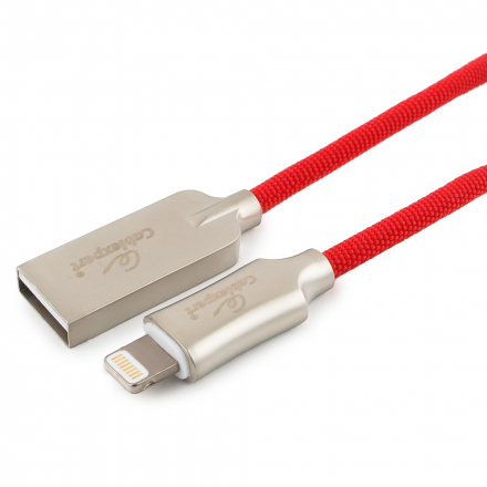 Кабель USB Cablexpert для Apple CC-P-APUSB02R-1.8M, MFI, AM/Lightning, серия Platinum, длина 1.8м, красный, нейлоновая оплетка, блистер