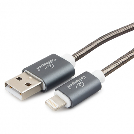 Кабель Cablexpert для Apple CC-G-APUSB02Gy-1.8M, AM/Lightning, серия Gold, длина 1.8м, титан, блистер