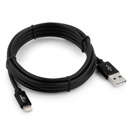 Кабель Cablexpert для Apple CC-S-APUSB01Bk-1.8M, AM/Lightning, серия Silver, длина 1.8м, черный, блистер