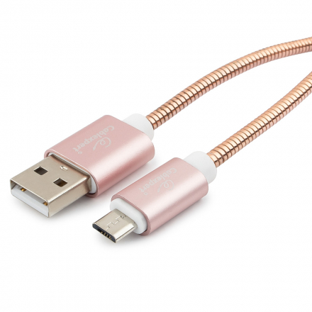 Кабель USB 2.0 Cablexpert CC-G-mUSB02Cu-0.5M, AM/microB, серия Gold, длина 0.5м, золото, блистер