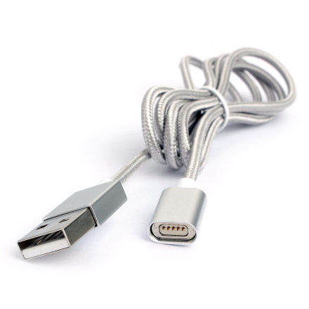 Кабель магнитный USB 2.0 Cablexpert CC-USB2-AMMg-1M, для адаптеров TypeC - microBM 5P - iPhone lightning, 1м, алюминиевые разъемы, коробка