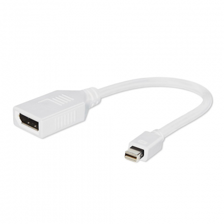 Переходник miniDisplayPort -> DisplayPort, Cablexpert A-mDPM-DPF-001, 20M/20F, длина 16см, черный, пакет