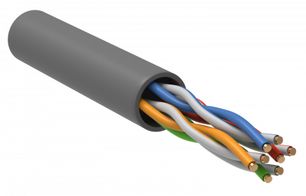 Витая пара U/UTP кат.5E 4х2х0,52 solid PVC серый (305м) РФ ITK LC1-C5E04-111-P-R