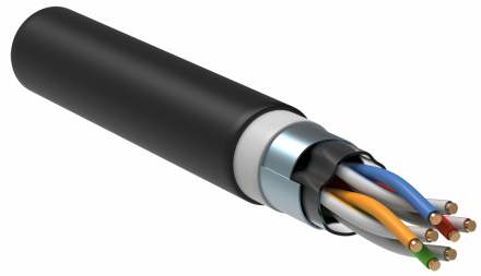 Витая пара U/UTP кат.5E 4х2х24AWG solid двойная оболочка LSZH/LDPE черный ITK LC3-C5E04-189