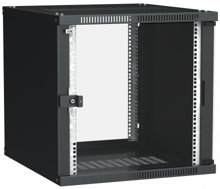 Шкаф настенный LINEA WE 12U 600х650мм дверь стекло черный ITK LWE5-12U67-GF