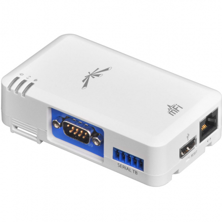 UBIQUITI mPort-S IP шлюз для mFi сети, 1x Ethernet, Wi-Fi, USB, mFi Terminal Block Port, DB9 Serial Port