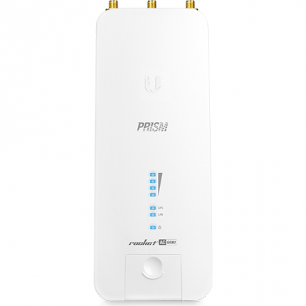 UBIQUITI R2AC Rocket 2AC Prism Радиоустройство 2.4 ГГц, PtP/PtMP, airMAX ac, 2x RP-SMA, фильтры airPrism, GPS Sync