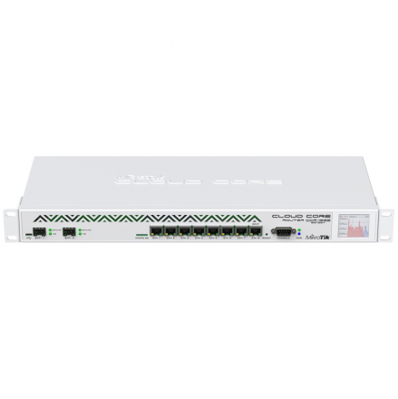 Mikrotik CCR1036-8G-2S+EM Маршрутизатор CCR1036-8G-2S+EM with Tilera Tile-Gx36 CPU (36-cores, 1.2Ghz per core), 16GB RAM, 2xSFP+ cage, 8xGbit LAN, RouterOS L6, 1U rackmount case, PSU, LCD panel