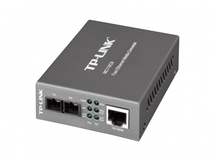 TP-Link MC110CS Медиаконвертер Fast Ethernet 1xUTP 10/100, 1xSC, SM, 20km