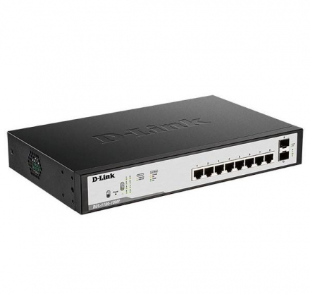 D-Link DGS-1100-10MPV2/A3A Настраиваемый коммутатор EasySmart с 8 портами 10/100/1000Base-T и 2 портами 1000Base-X SFP