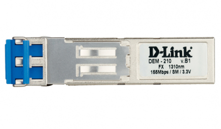 D-Link DEM-210/B1A SFP-трансивер с 1 портом 100Base-LX для одномодового оптического кабеля (до 15 км)