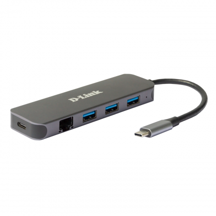 D-Link DUB-2334/A1A Док-станция с разъемом USB Type-C, 3 портами USB 3.0, 1 портом USB Type-C/PD 3.0 и 1 портом Gigabit Ethernet