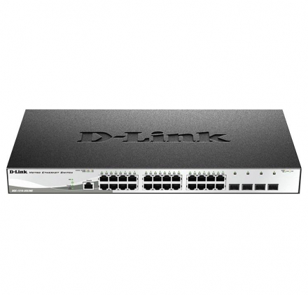 D-Link DGS-1210-28X/ME/B1B Управляемый коммутатор 2 уровня с 24 портами 10/100/1000Base-T и 4 портами 10GBase-X SFP+