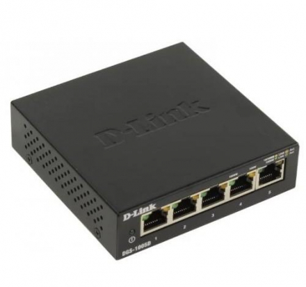 D-Link DGS-1005D/J2A Неуправляемый коммутатор с 5 портами 10/100/1000Base-T и функцией энергосбережения