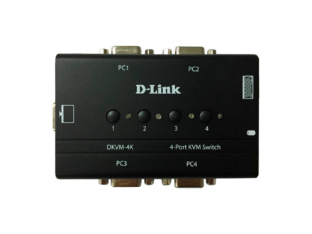 D-Link DKVM-4K/B3A  4-портовый KVM-переключатель с портами VGA и PS/2