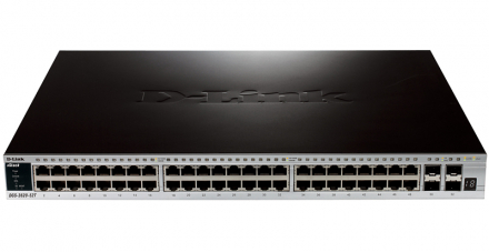 D-Link DGS-3620-52T/A1AEI PROJ Управляемый стекируемый коммутатор уровня 3 с 48 портами 10/100/1000Base-T и 4 портами 10GBase-X SFP+, в комплект поставки входит ПО EI image