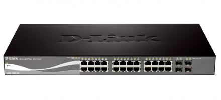 D-Link DGS-1500-28/A1A Коммутатор 24 порта 10/100/1000Mbps и 4 порта 100/1000 SFP