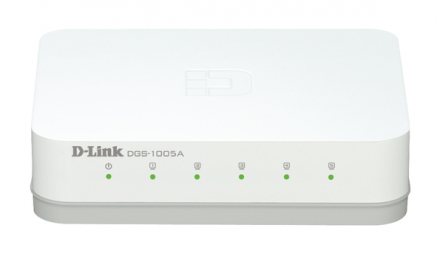 D-Link DGS-1005A Неуправляемый коммутатор с 5 портами 10/100/1000Base-T и функцией энергосбережения