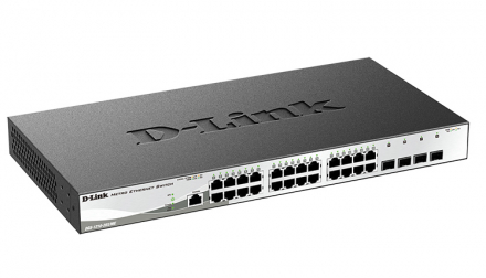 D-Link DGS-1210-28X/ME/B1A Управляемый коммутатор 2 уровня с 24 портами 10/100/1000Base-T и 4 портами 10GBase-X SFP+