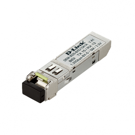 D-Link DEM-302S-BXD/A1A WDM SFP-трансивер с 1 портом 1000BASE-BX-D (Tx:1550 нм, Rx:1310 нм) для одномодового оптического кабеля (до 2 км)