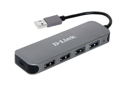 D-Link DUB-H4/E1A Компактный концентратор с 4 портами USB 2.0