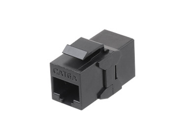 Hyperline CA2-KJ-C6A-BK Проходной адаптер (coupler), RJ-45(8P8C) формата Keystone Jack, категория 6a, 4 пары, черный