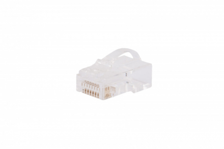 Hyperline PLEZ-8P8C-UA-C5-100 Разъем легкой оконцовки RJ-45 (8P8C) под витую пару, язычок Arch, категория 5e (50 µ"/ 50 микродюймов), универсальный (для одножильного и многожильного кабеля) (100 шт.)