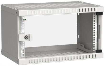 Шкаф настенный LINEA WE 6U 550х350мм дверь стекло серый ITK LWE3-06U53-GF