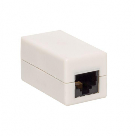 Адаптер проходной RJ45-RJ45 кат.5E неэкранир. TERACOM бел. EKF TRC-INLC-2RJ45-5EUTP-WH